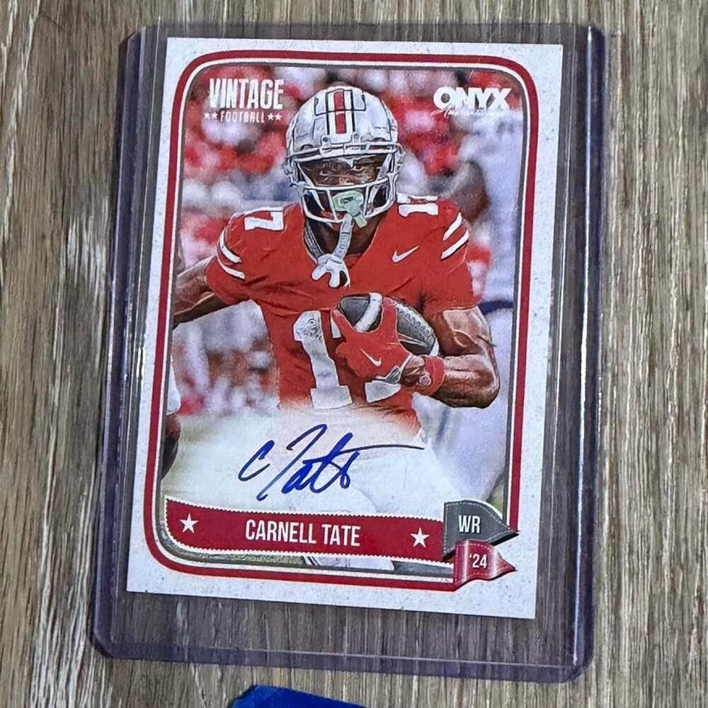 Carnell Tate Onyx Vintage Football Autograph Card Ohio State Buckeyes